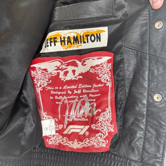 NEW Jeff Hamilton x Formula 1 x PacSun Full Leather Racing Jacket Small - Picture 9 of 11